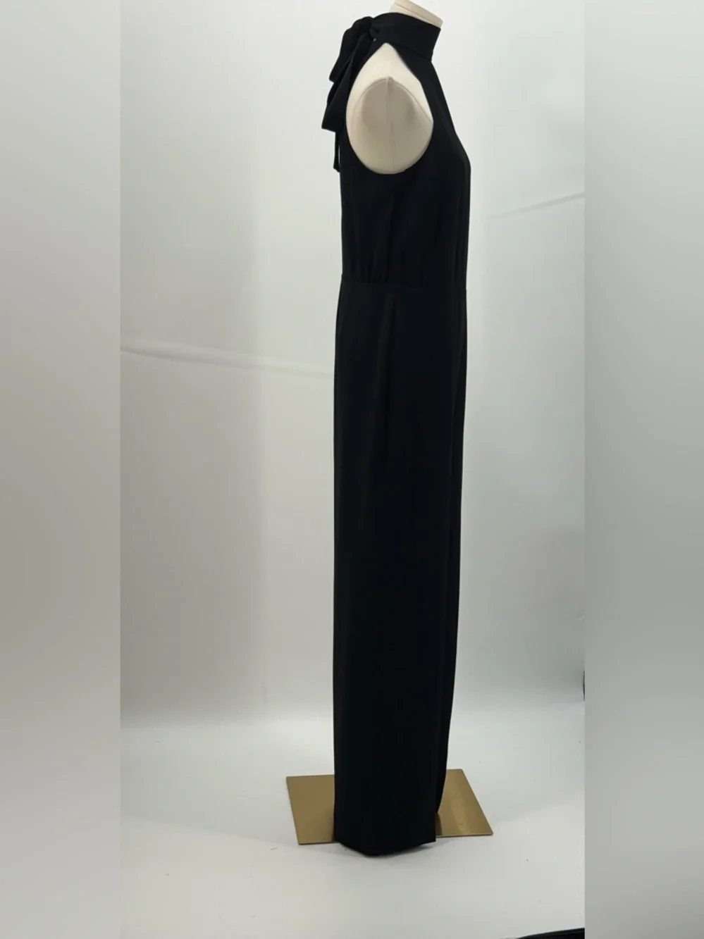 Theory Black Halter Neck Tie Jumpsuit Wide Leg Sleeveless Minimalist Luxe Size 2 - Picture 5 of 15